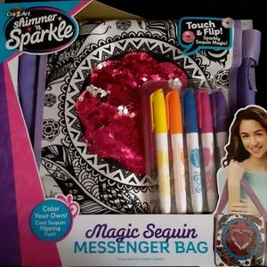 Kids personalize sequin messenger bag